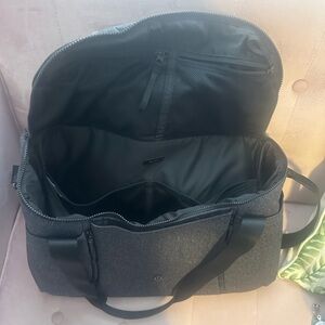 NWOT. Lululemon Black/Grey Heathered Workout Duffle